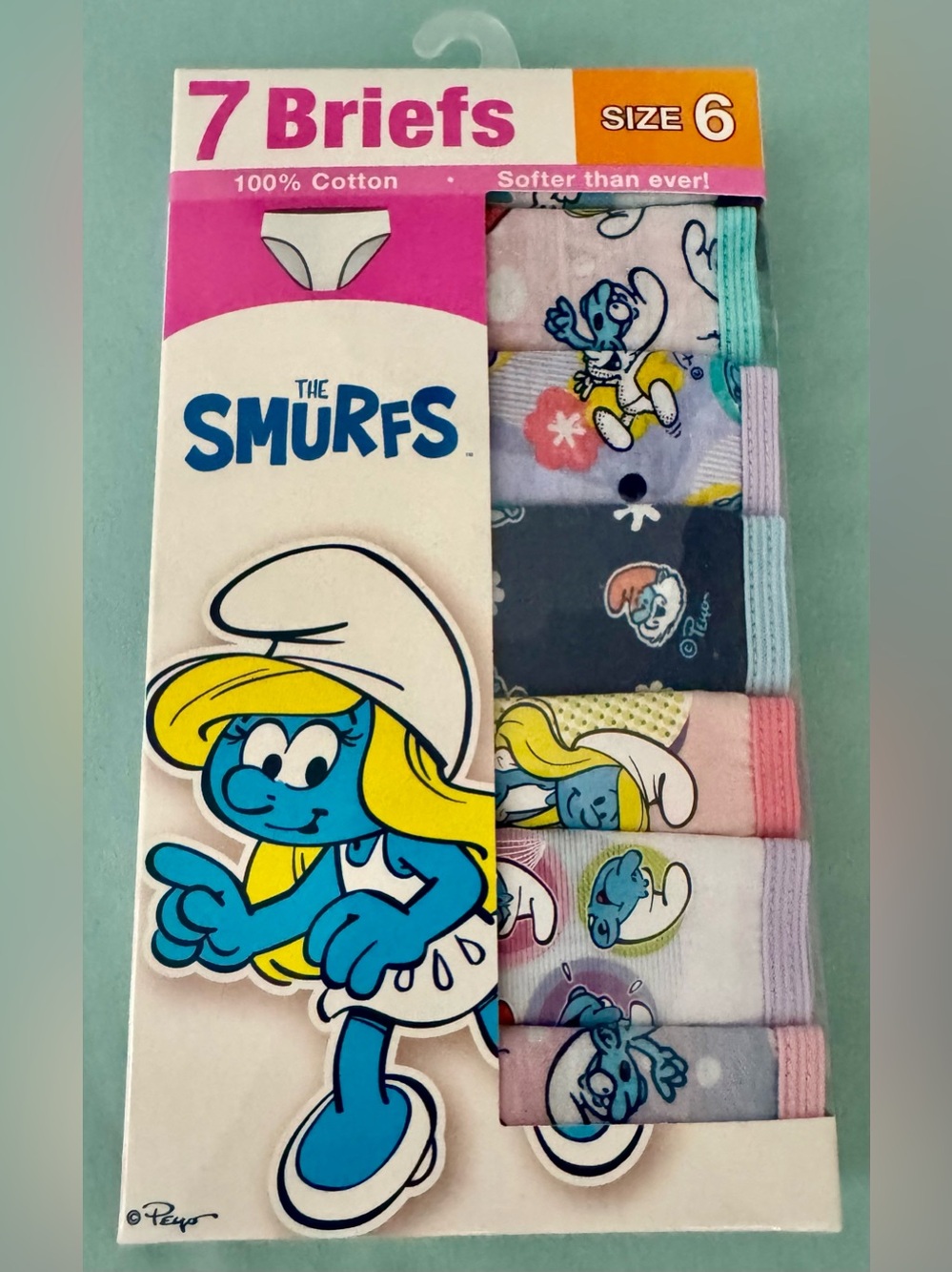 The Smurfs Girls 7-Pack Briefs Size 6 - Multi Color